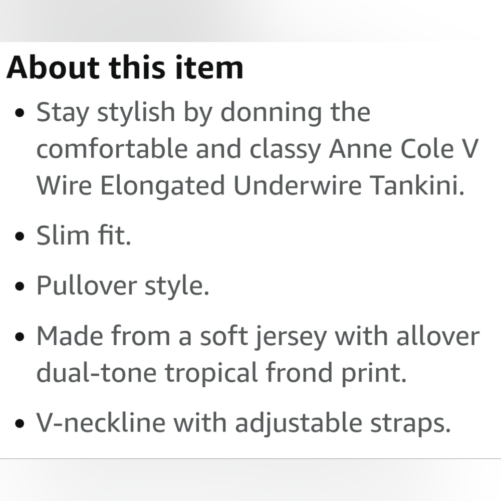 Anne Cole Tankinin Underwire Blue Elegant Wear Vacation Summer Resorwear - Picture 3 of 16